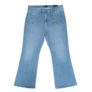NWT Gap High rise 70's flare medium wash stretch throwback patch pocket size 20